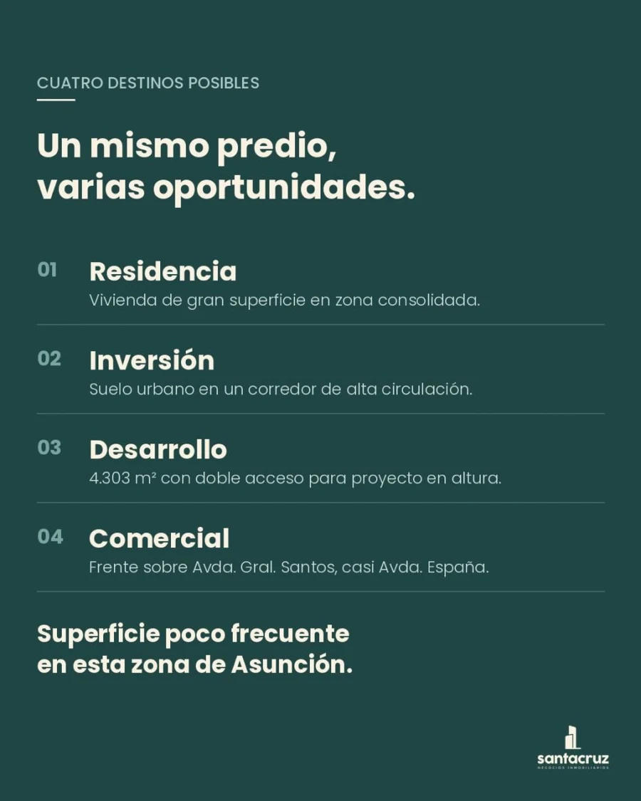Resumen de usos posibles para el predio de General Santos